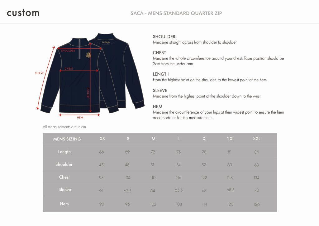 Mens Quarter Zips Navy & Gold Emblem