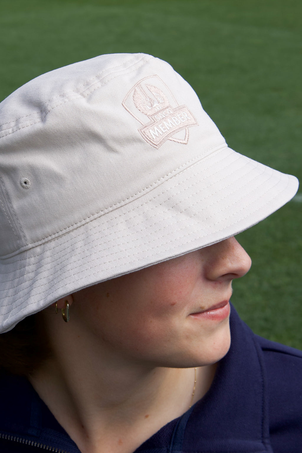 Embroidered Logo Bucket Hat Stone