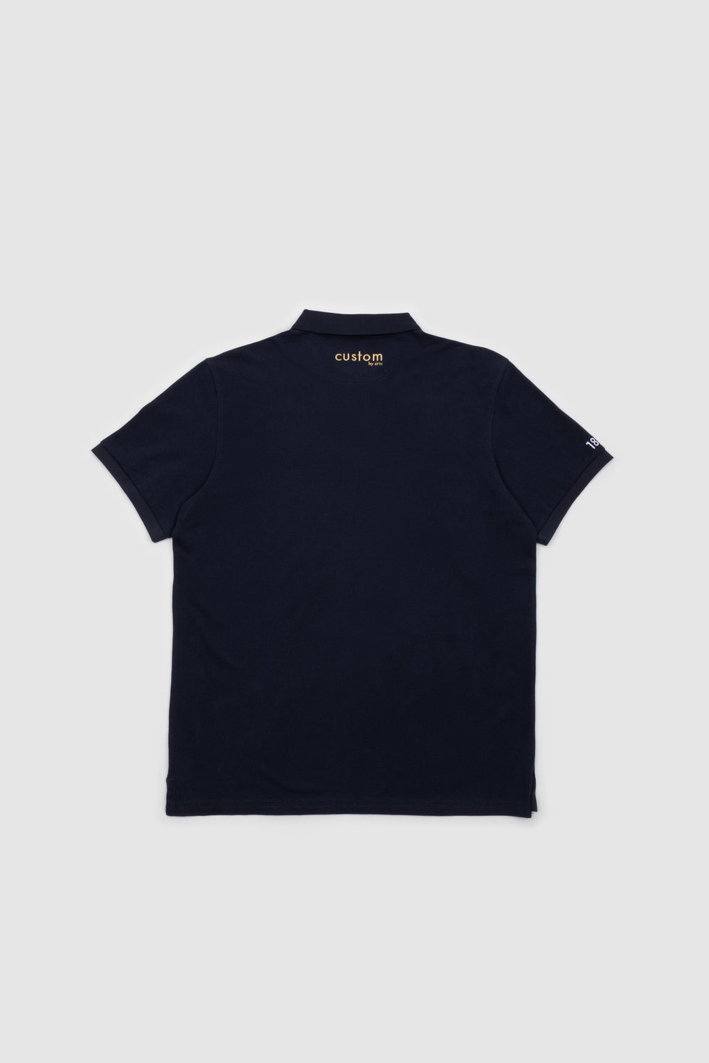 Mens Polo Shirt Navy & Gold Emblem
