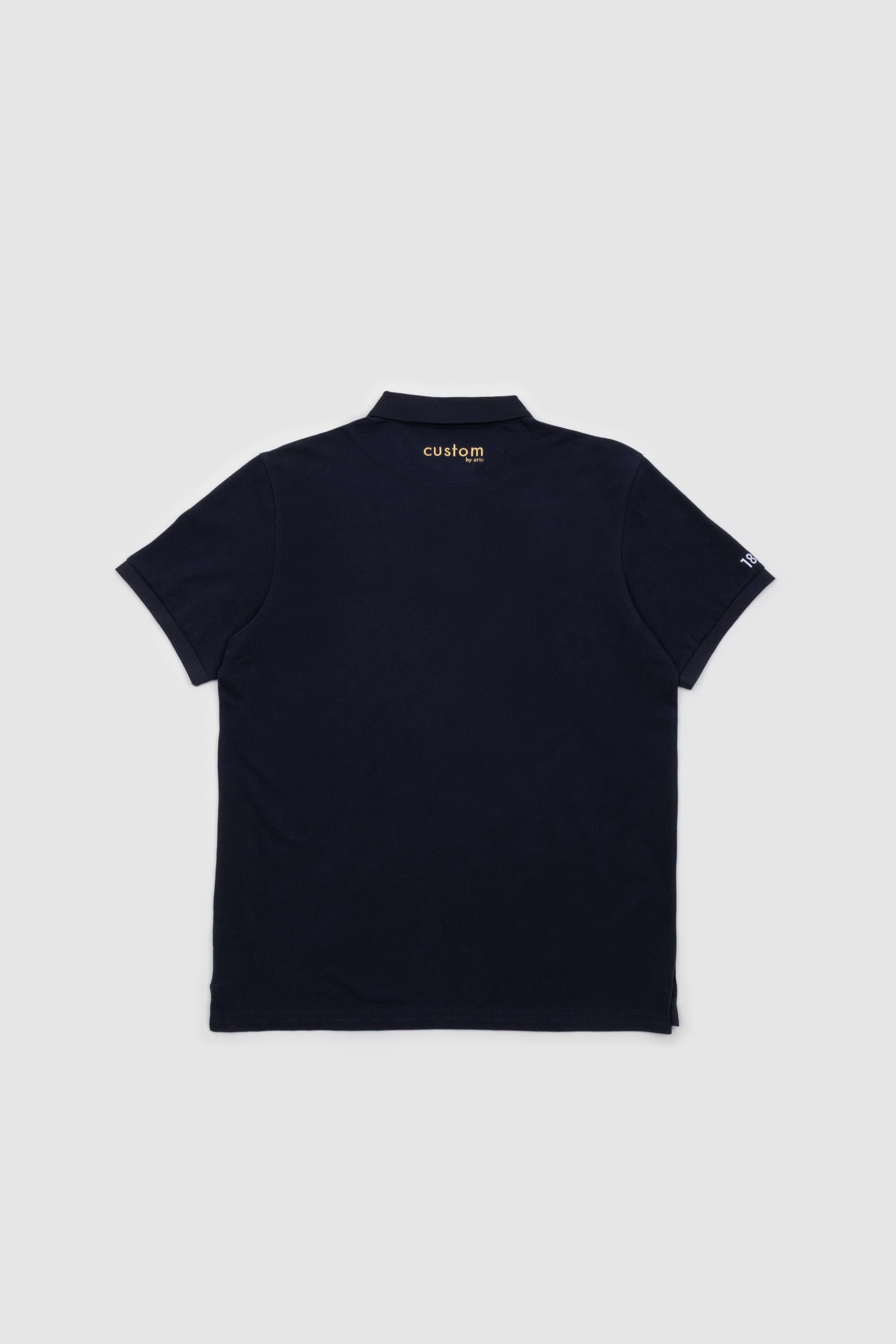 Mens Polo Shirt Navy & Gold Emblem