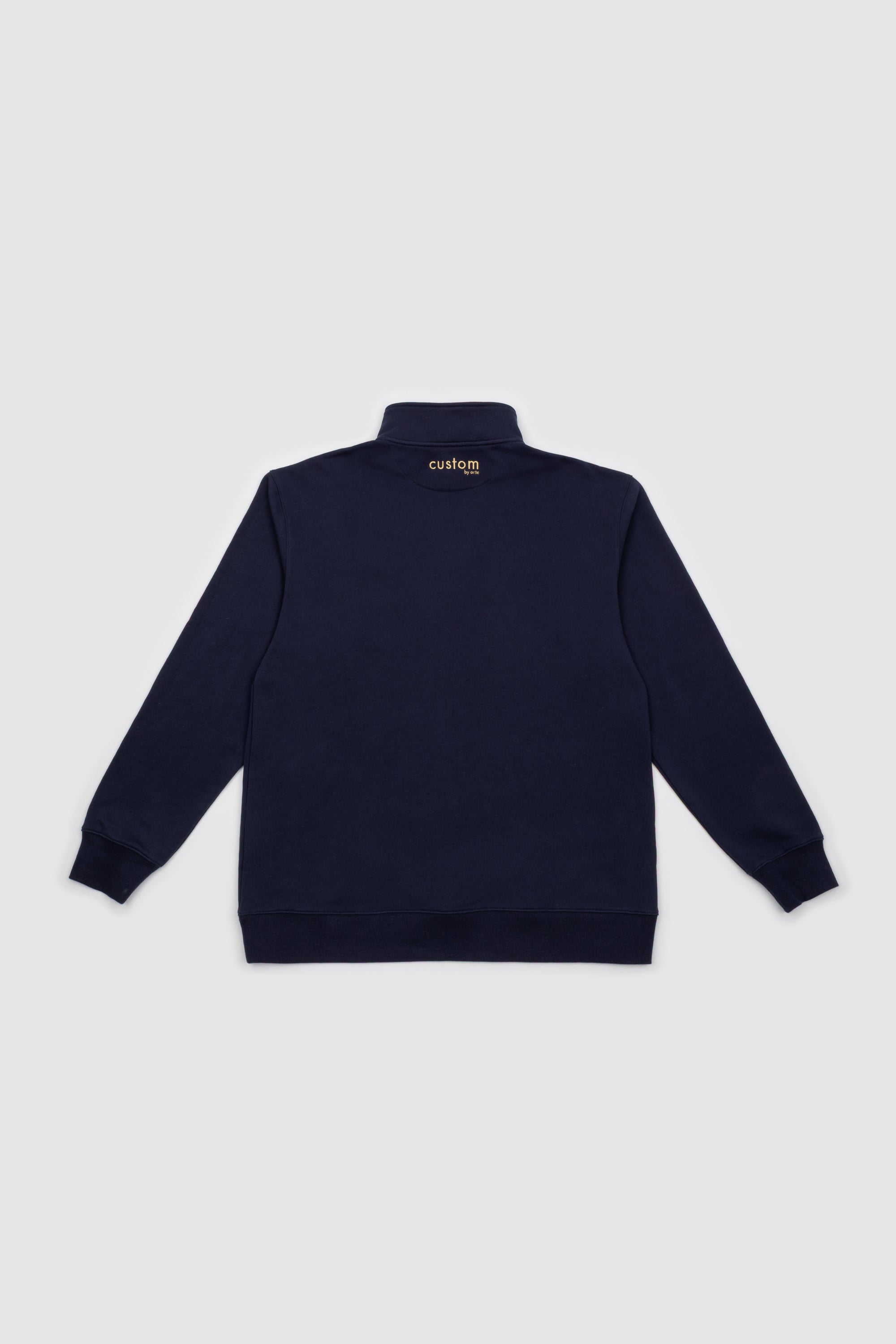 Mens Quarter Zips Navy & Gold Emblem