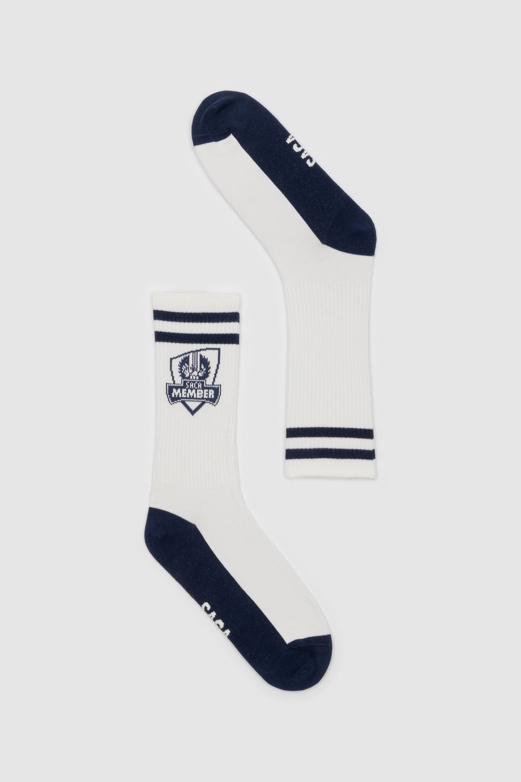 Ribbed Sports Socks White & Navy