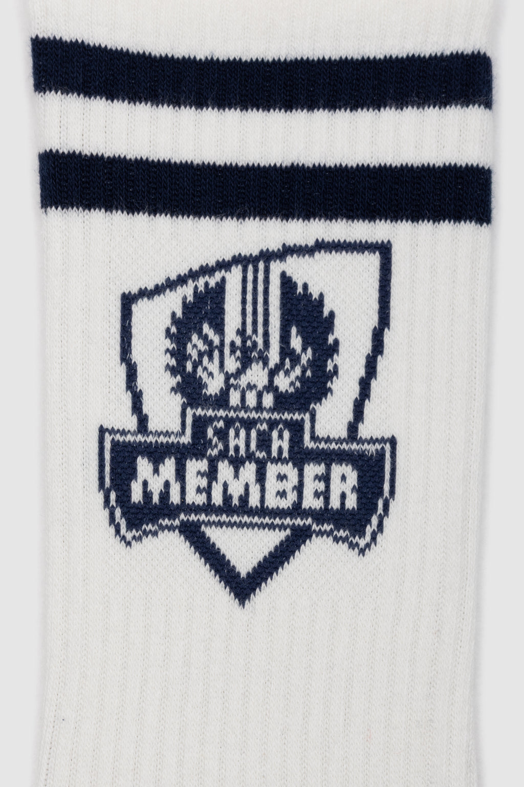 Ribbed Sports Socks White & Navy