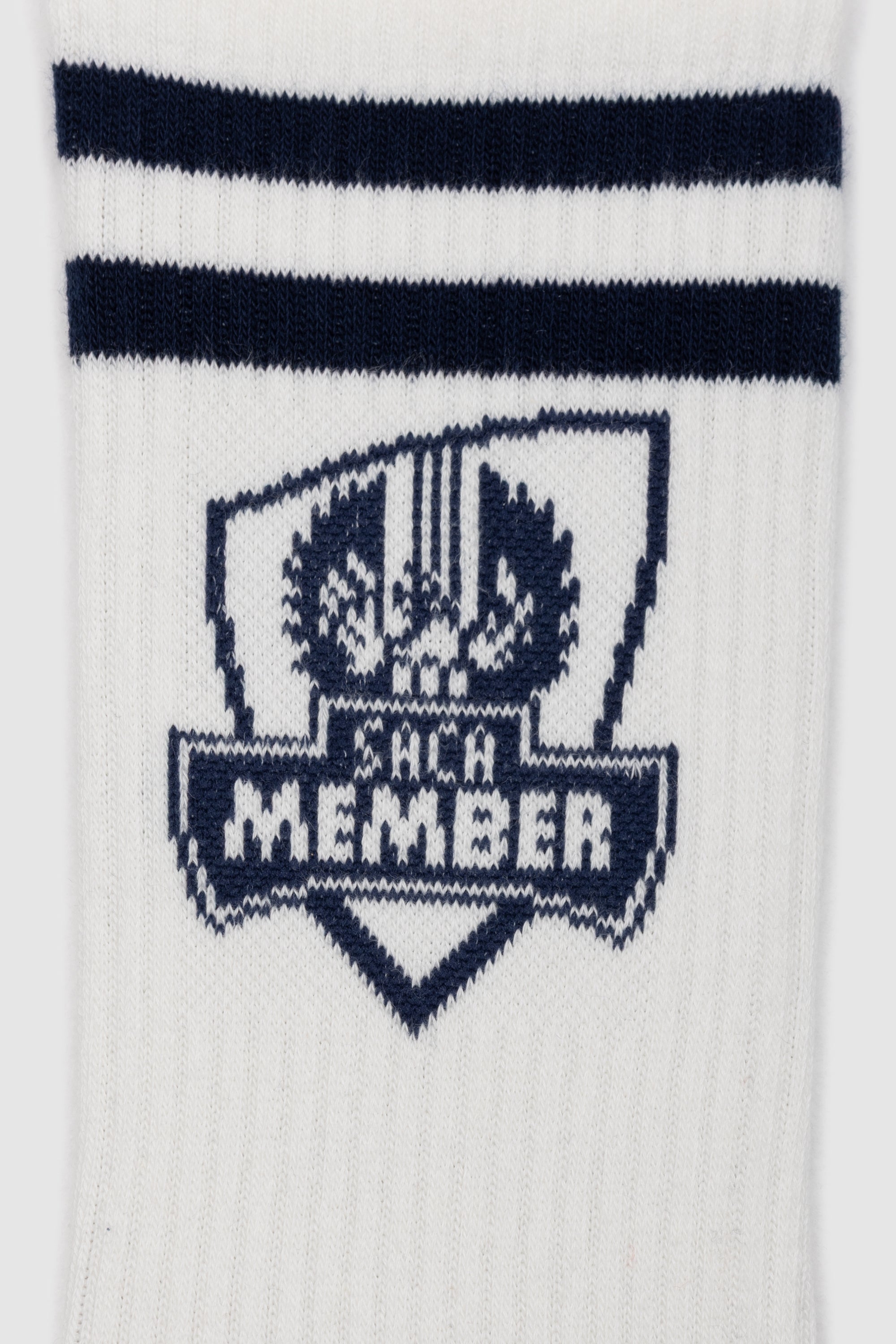 Ribbed Sports Socks White & Navy