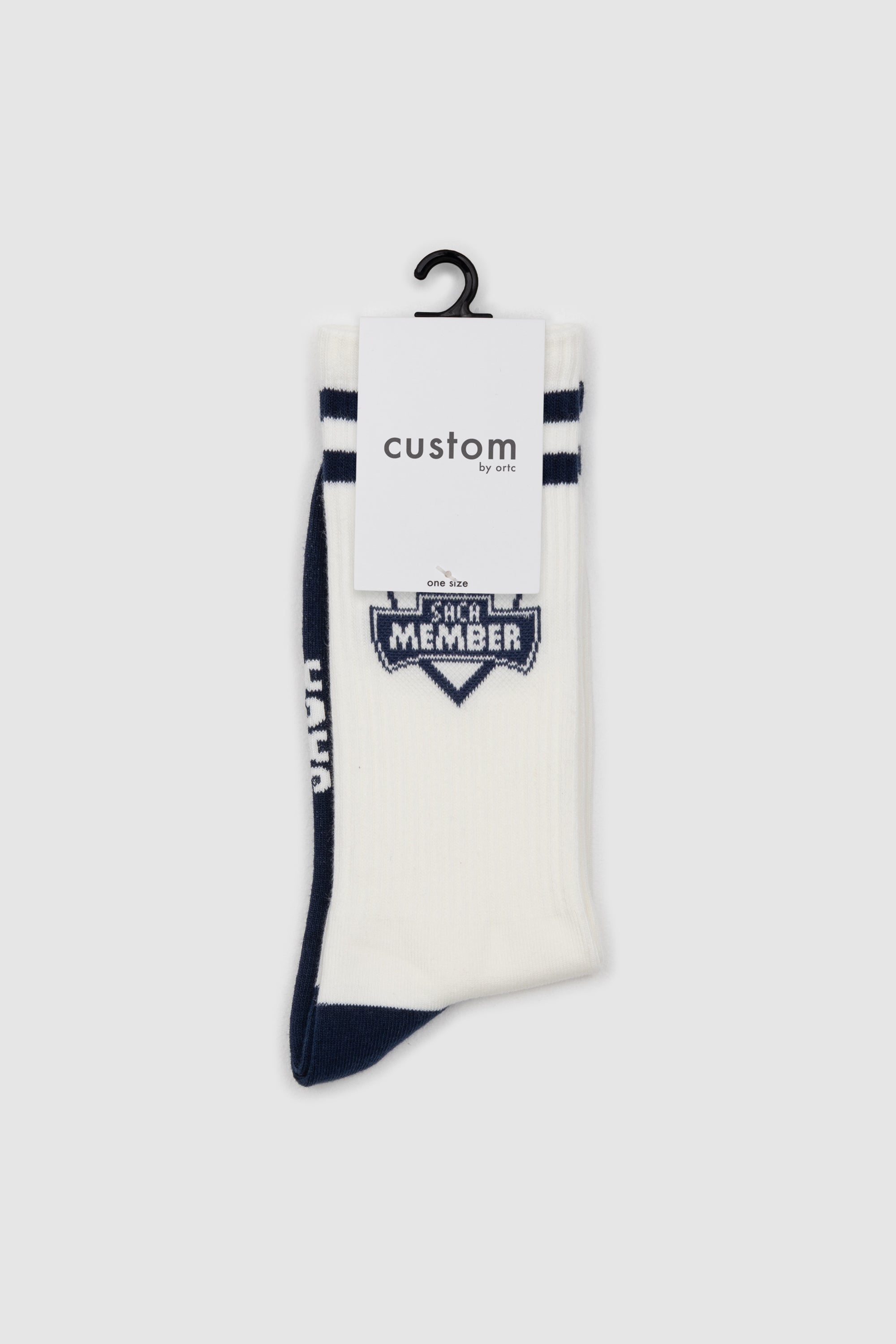 Ribbed Sports Socks White & Navy