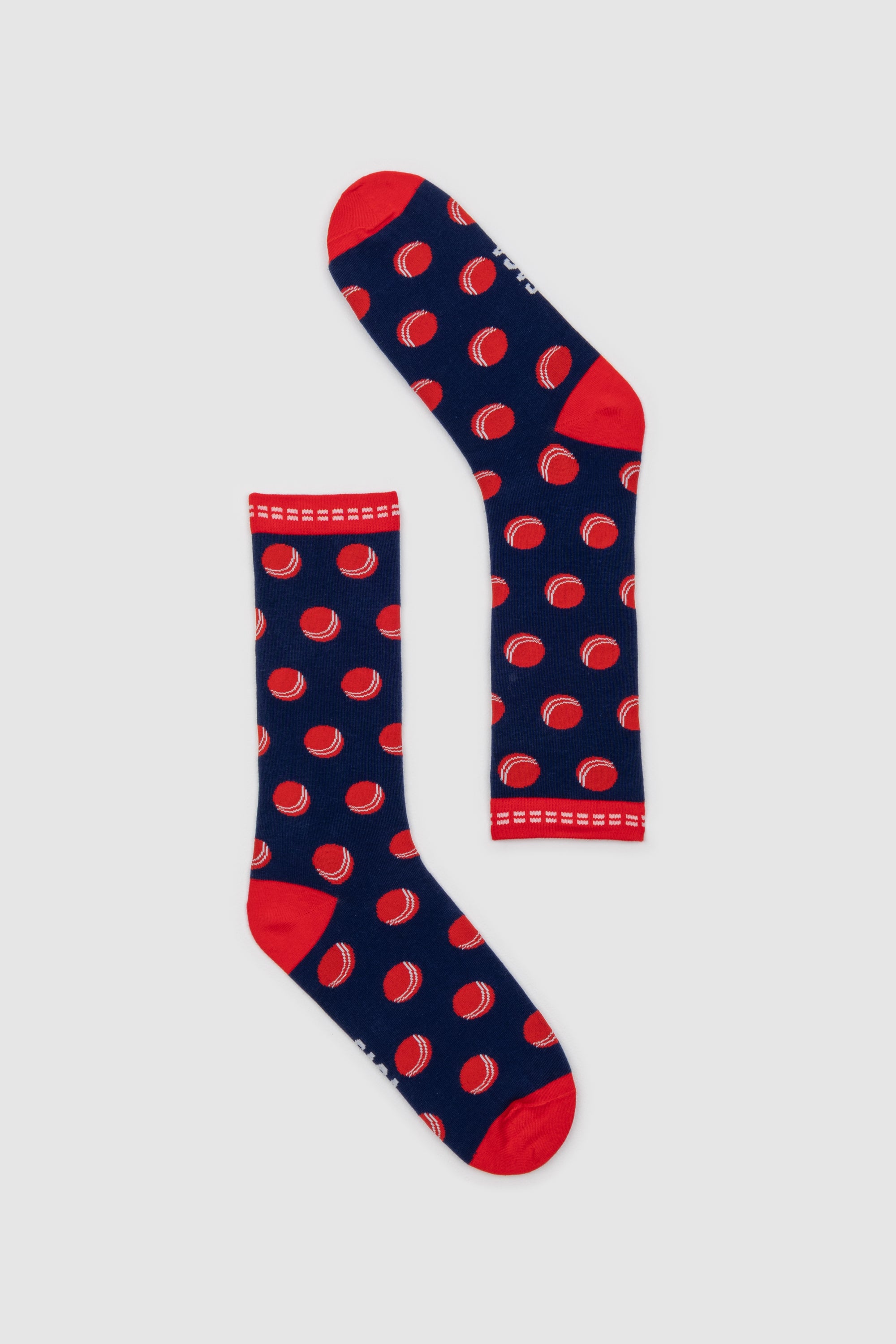 Cricket Ball Socks Navy & Red