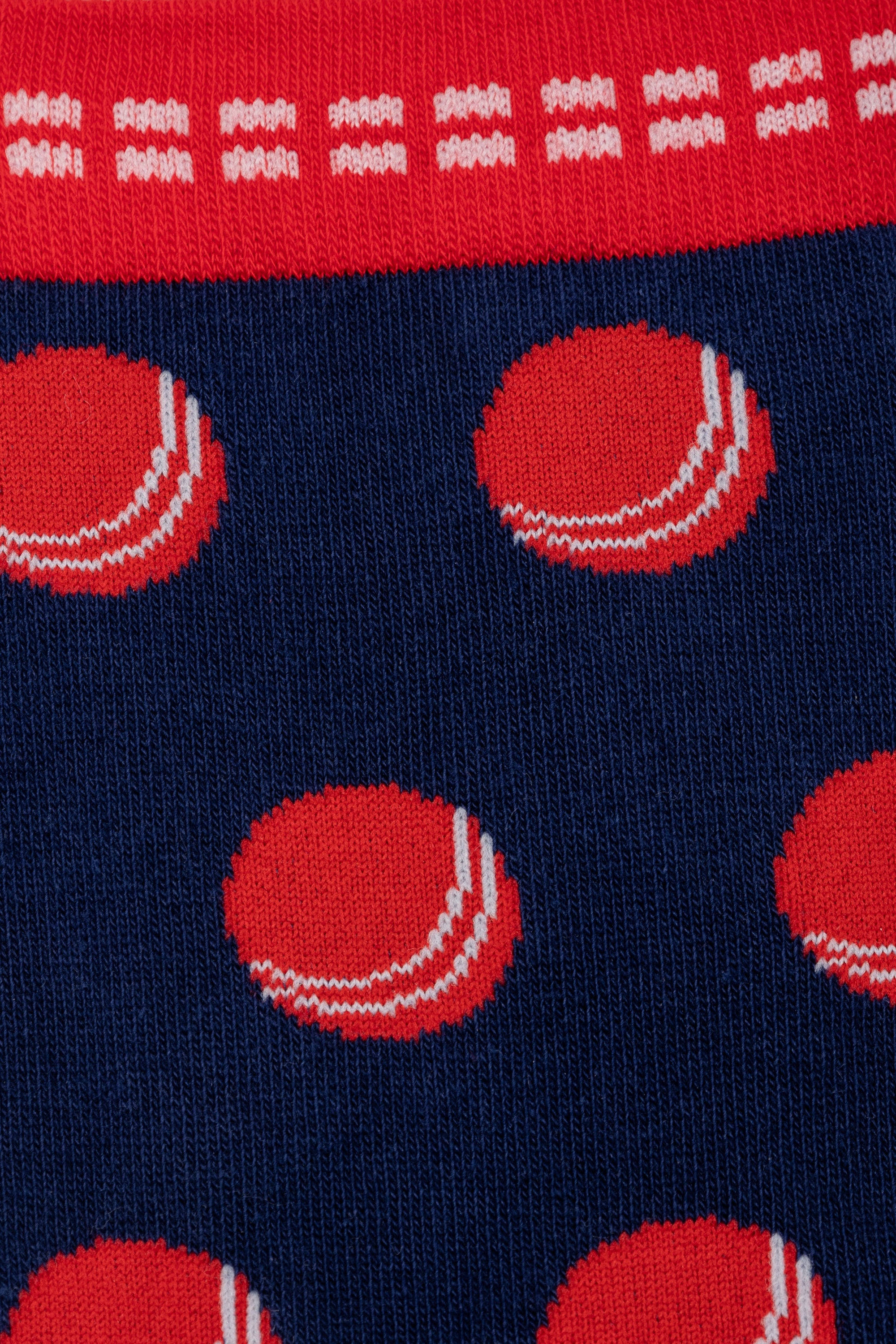 Cricket Ball Socks Navy & Red