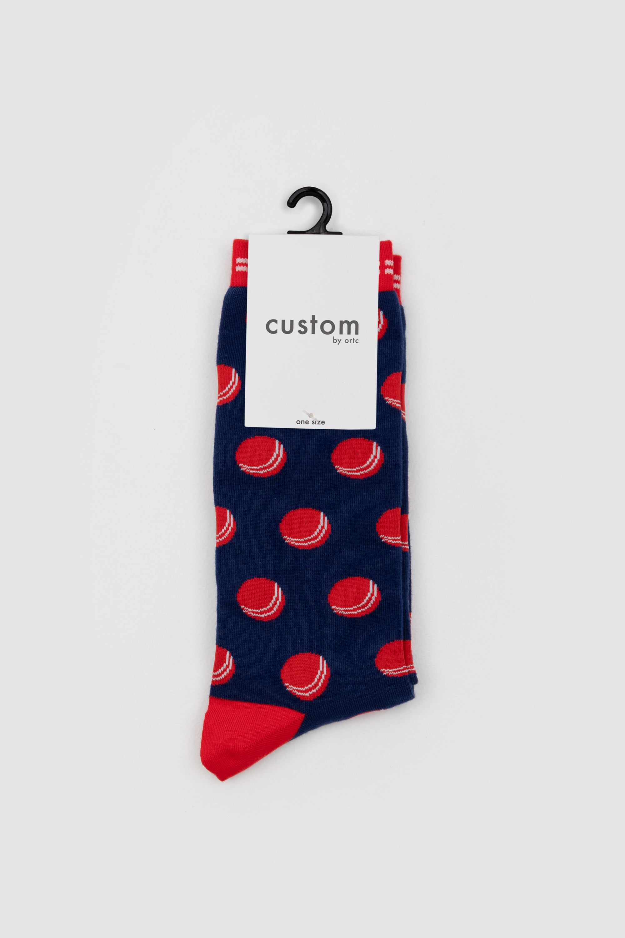 Cricket Ball Socks Navy & Red