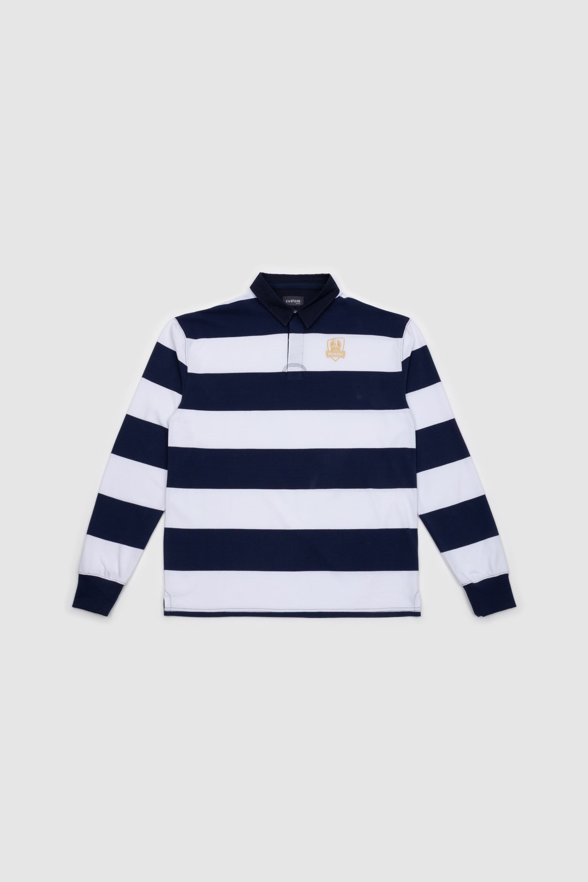 Unisex Rugby Navy & White Stripe