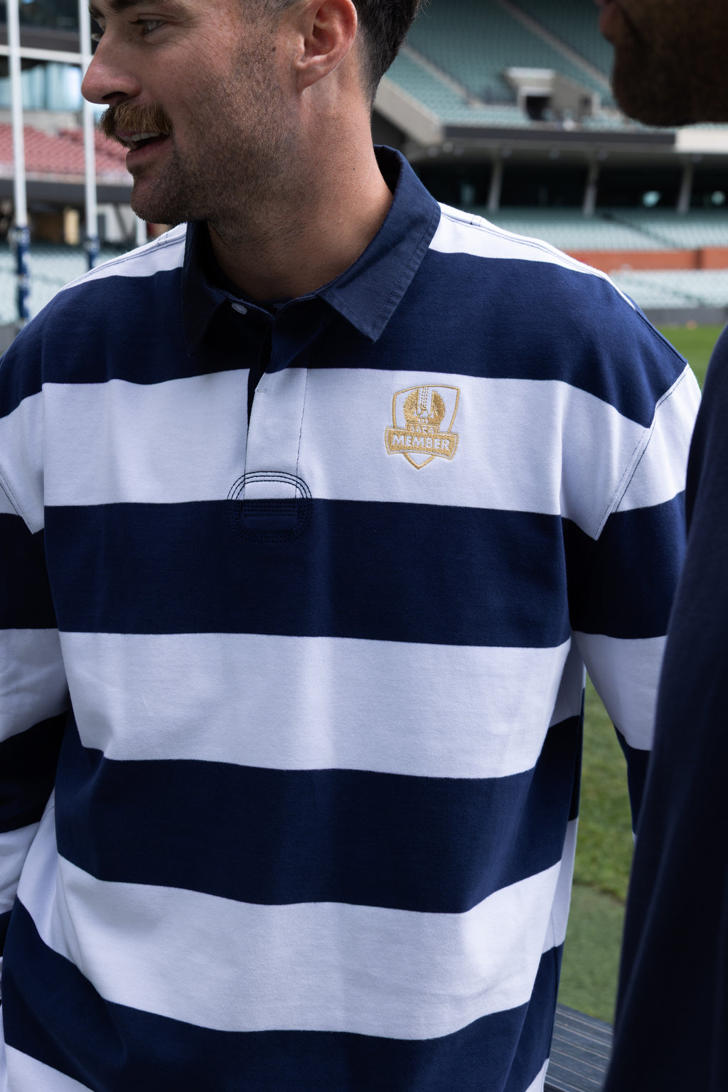 Unisex Rugby Navy & White Stripe
