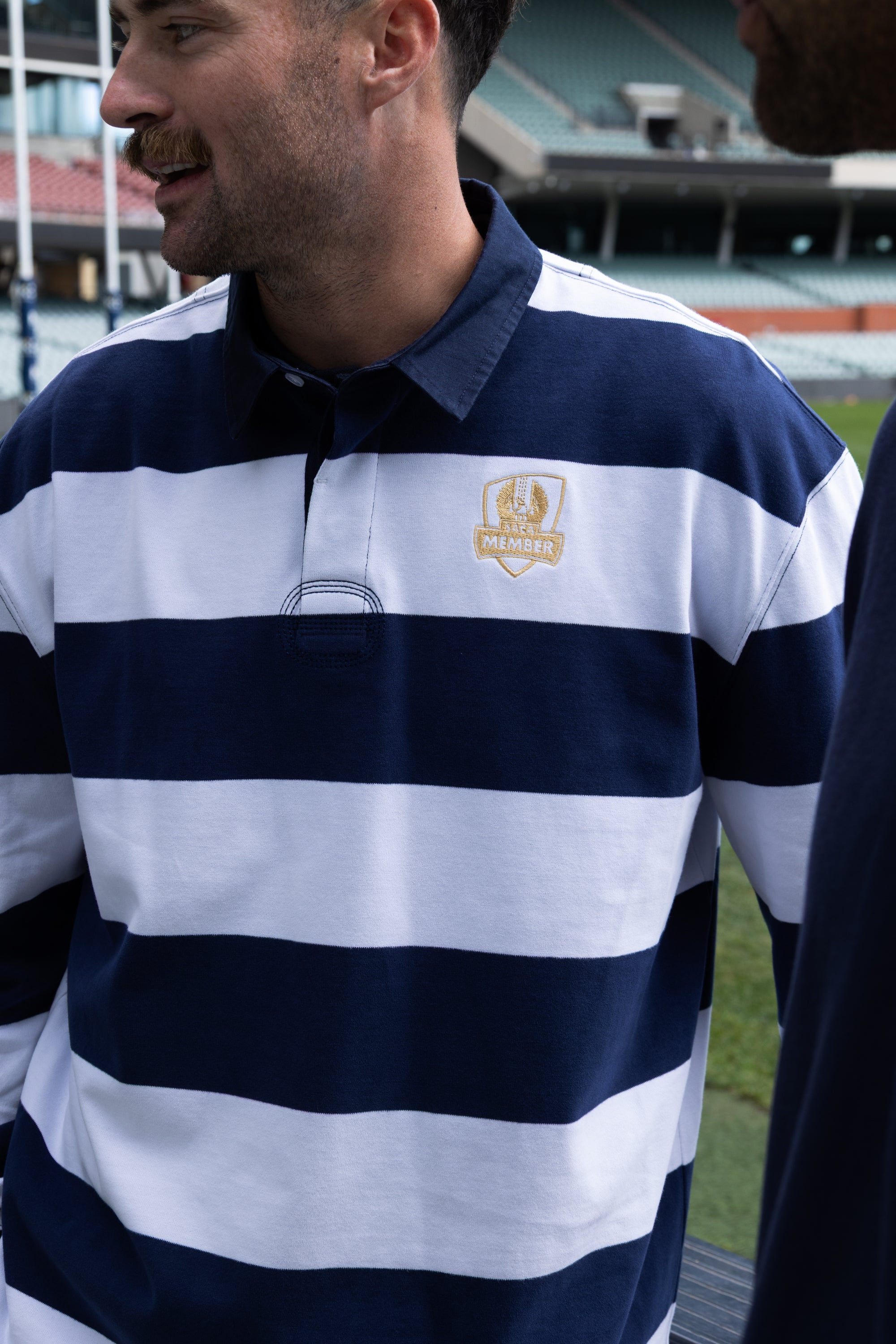 Unisex Rugby Navy & White Stripe