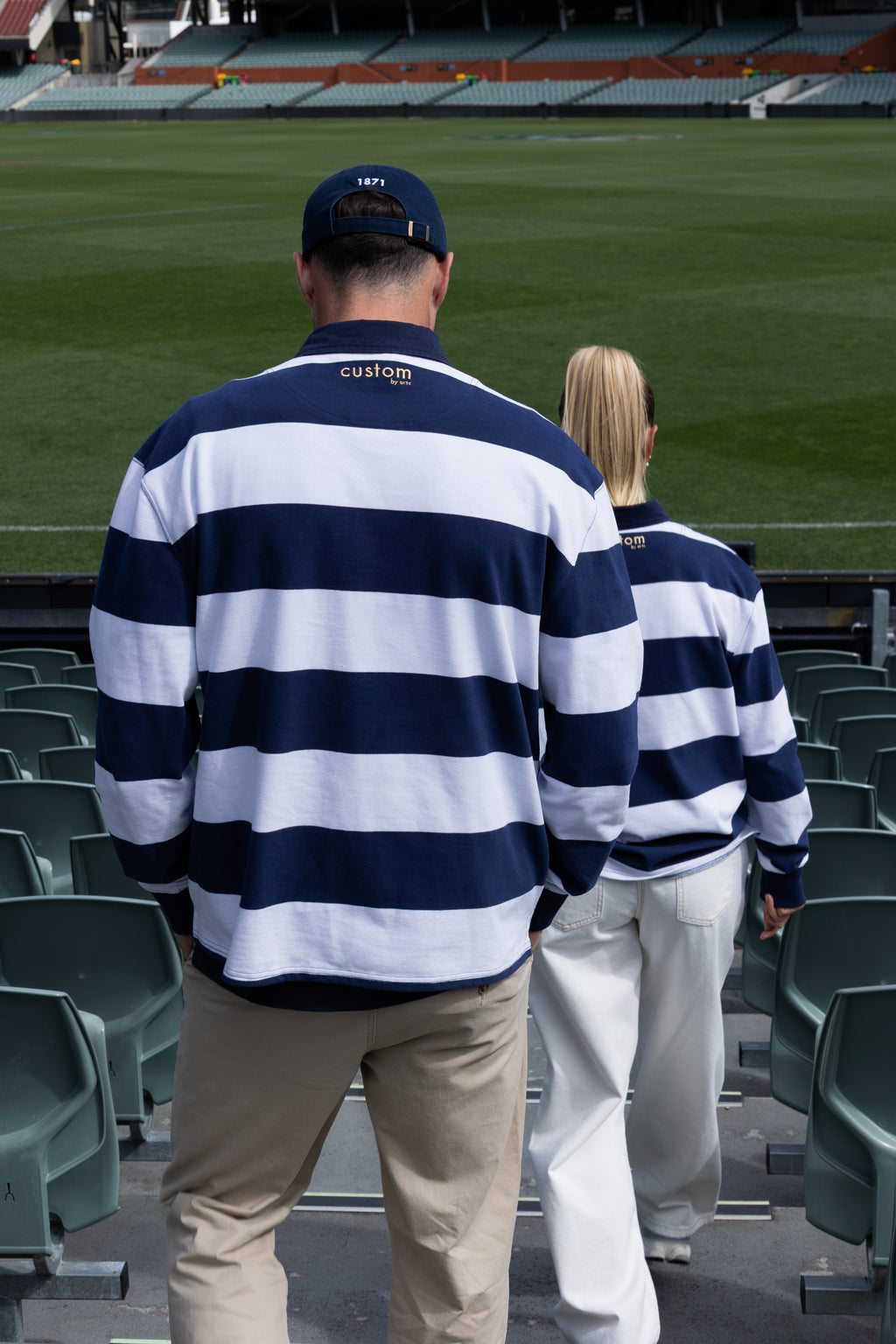 Unisex Rugby Navy & White Stripe