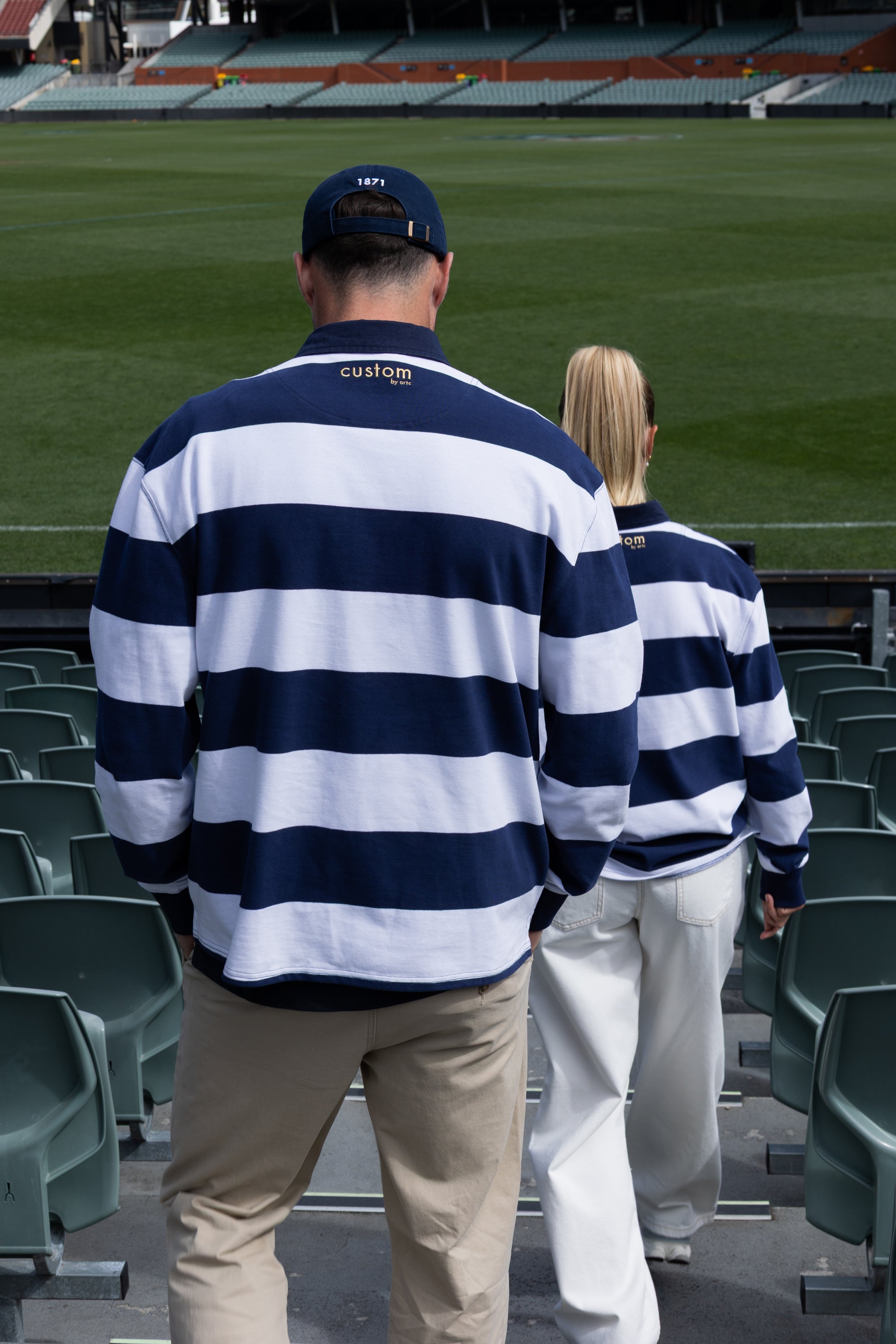 Unisex Rugby Navy & White Stripe