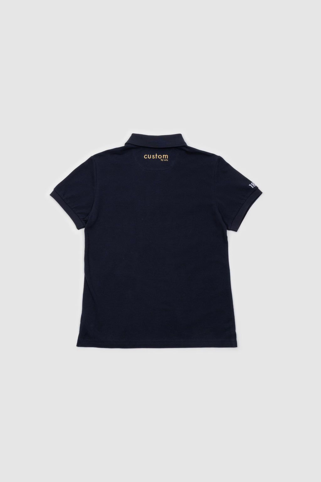 Womens Polo Shirt Navy & Gold Emblem