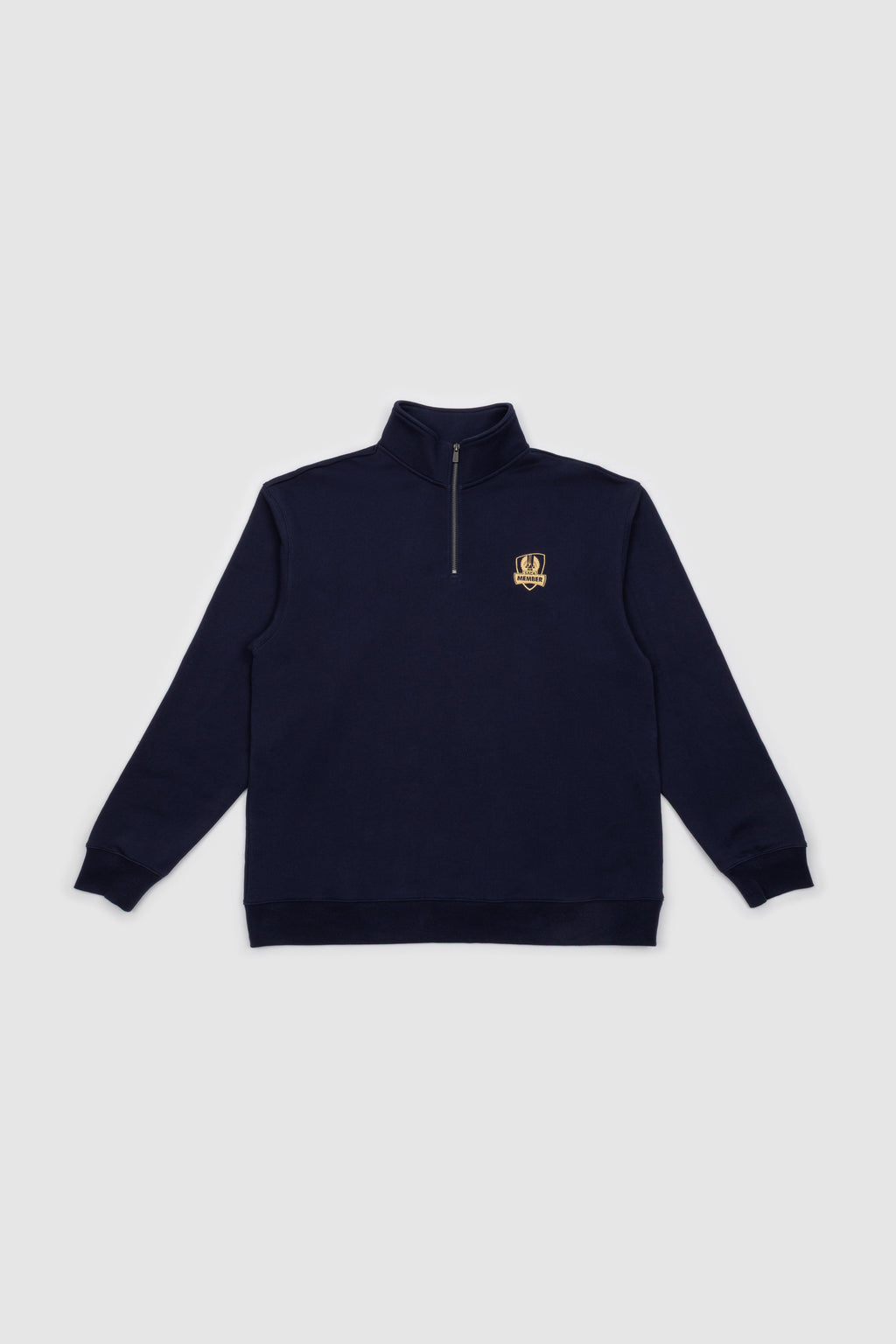 Women's Quarter Zip Navy & Gold Emblem