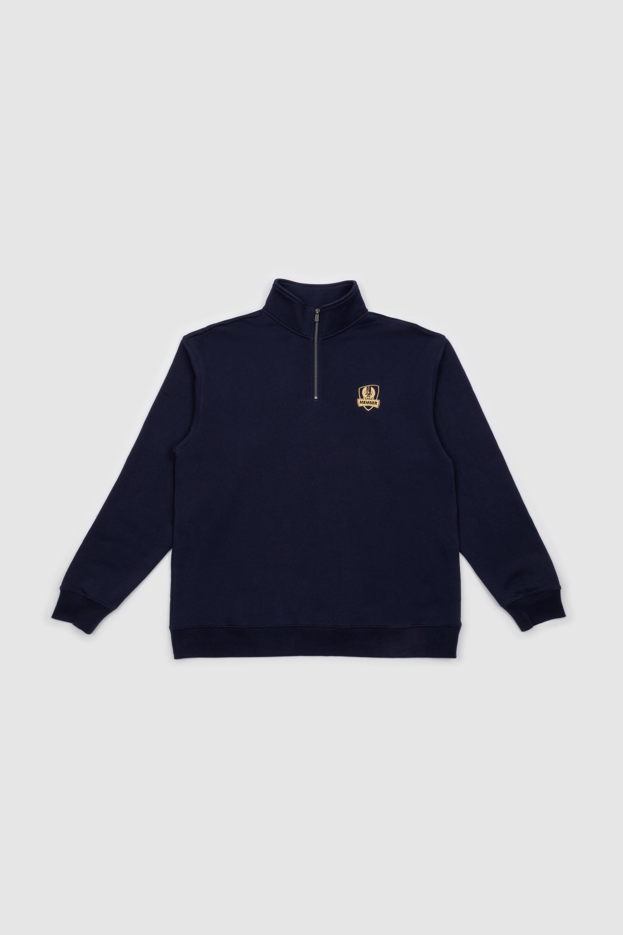 Women's Quarter Zip Navy & Gold Emblem