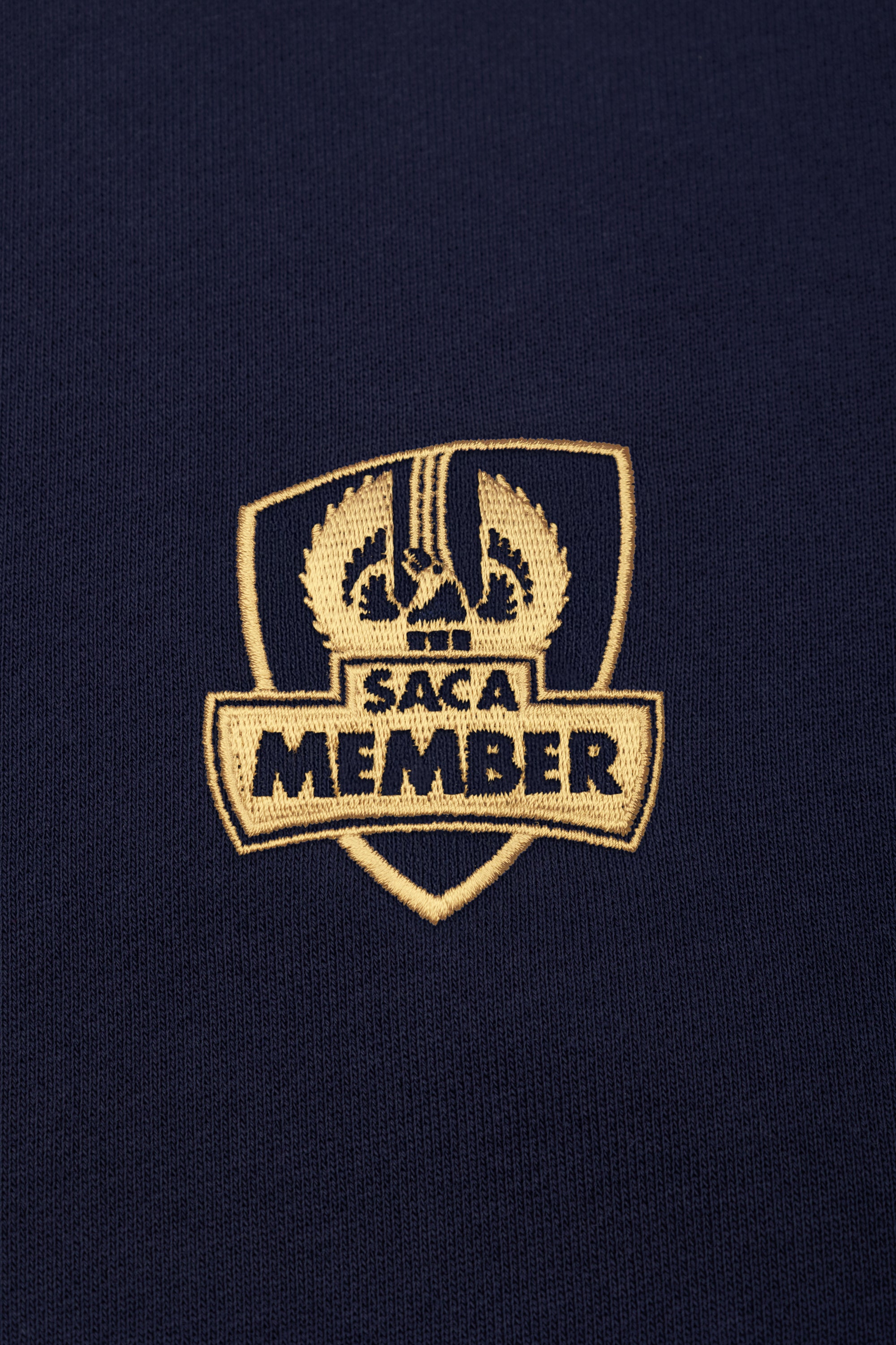 Women's Quarter Zip Navy & Gold Emblem